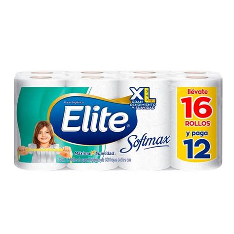 Papel Higiénico Elite Softmax 16 Rollos Con 300 Hojas Dobles C U Walmart