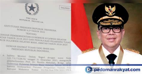 Jokowi Terbitkan Surat Pemberhentian Nurdin Abdullah Dan Mengangkat