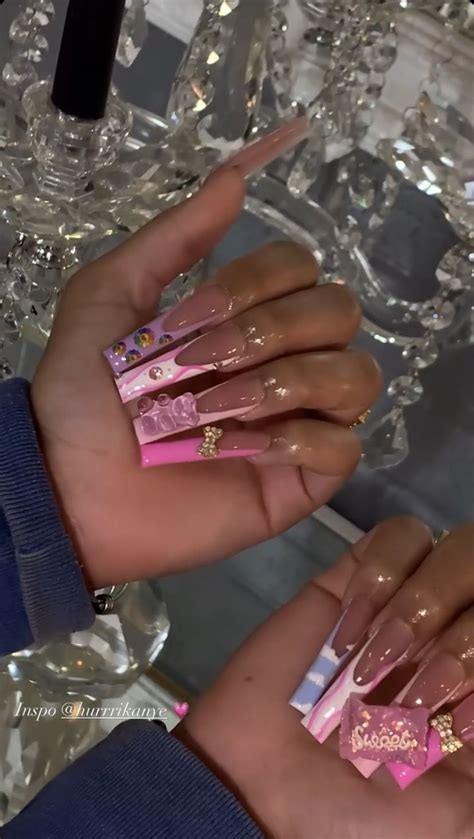 Short Square Acrylic Nails Bling Acrylic Nails Pretty Acrylic Nails