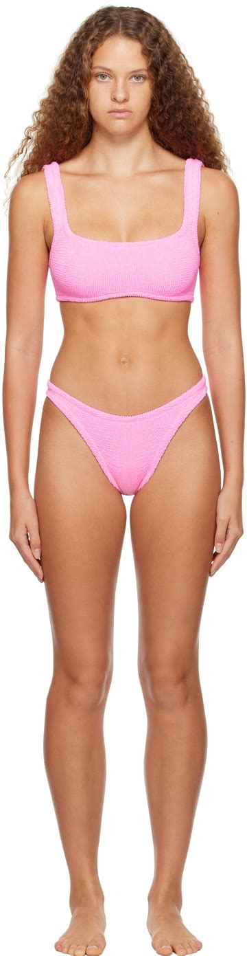 Hunza G Pink Xandra Bikini Bubblegum Editorialist