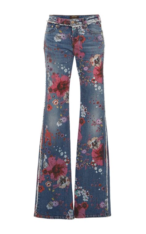 Floral Printed Jeans By Roberto Cavalli For Preorder On Moda Operandi