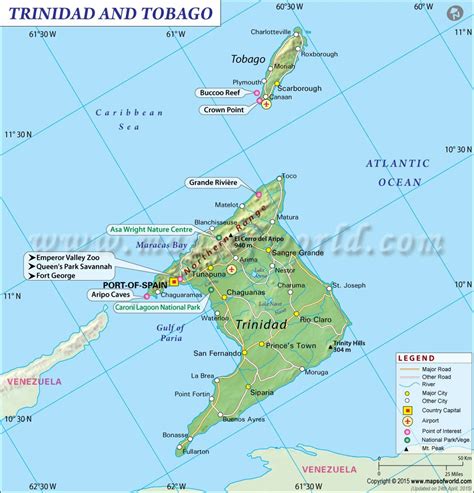 Map Of Trinidad And Tobago Showing Landforms Hot Sex Picture