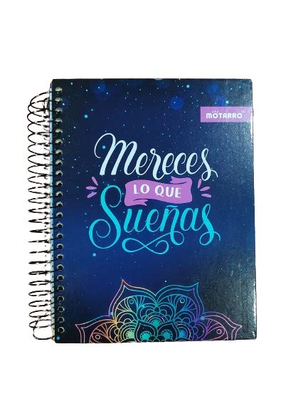 Cuaderno 1 2 Oficio 7 Mm 150 Hojas Frases Motarro Universo Colores