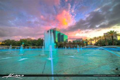 Jacksonville Skyline Florida Duval County Downtown Fountain Royal