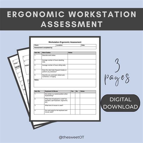 Ergonomic Workstation Assessment Template Occupational Therapy