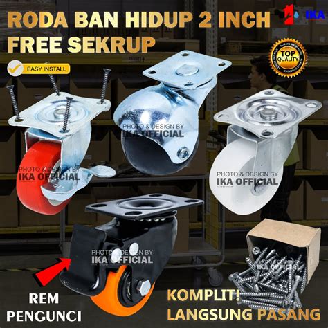 Jual Roda Kastor Plate Pvc Nylon Hidup 2 Inch Caster SKK 2 Inch Troly