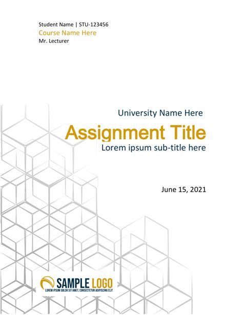 Assignment Cover Page Template