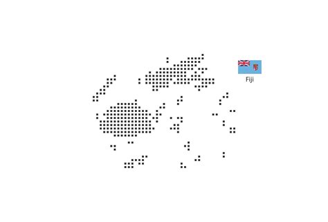 Vector Square Pixel Dotted Map Of Fiji Isolated On White Background