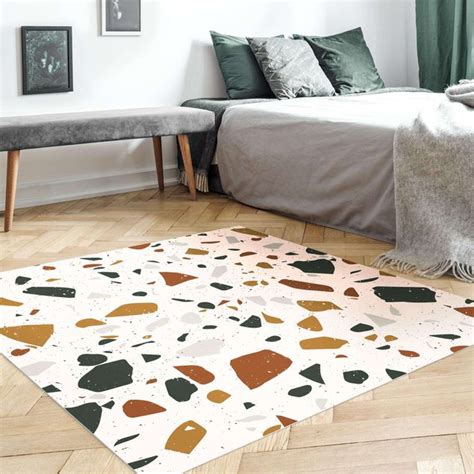 Detailliertes Terrazzo Muster Livorno Vinyl Teppich Als Quadrat Kaufen