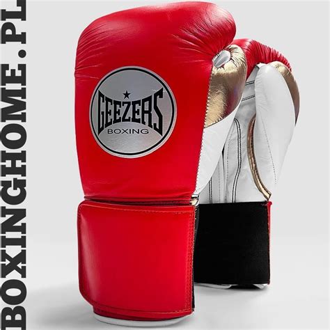 Rękawice bokserskie GEEZERS Halo red gold white Zobacz na Boxinghome pl