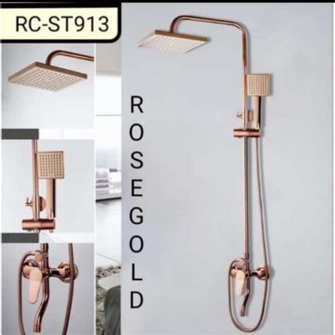 Jual Shower Tiang Column Gold Panas Dingin Kran Tiang Kotak Panas