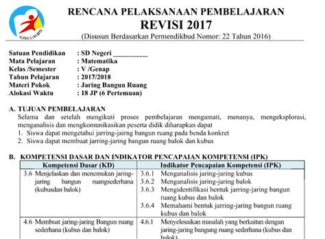 RPP Dan Silabus Matematika Kelas 5 Semester 2 Kurikulum 2013 Revisi