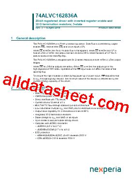 74ALVC162836A Datasheet PDF Nexperia B V All Rights Reserved