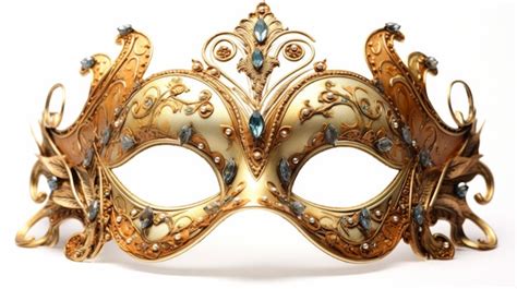 Premium Photo Gold Masquerade Mask On White Background