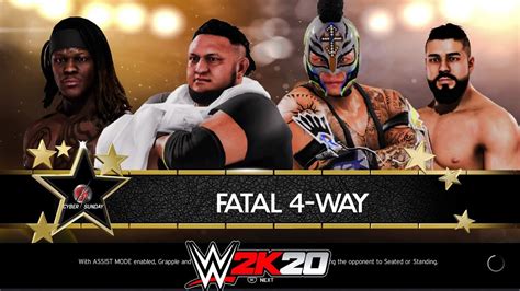 WWE 2K20 Samoa Joe VS Rey Mysterio VS Andrade VS R Truth WWE 2K20