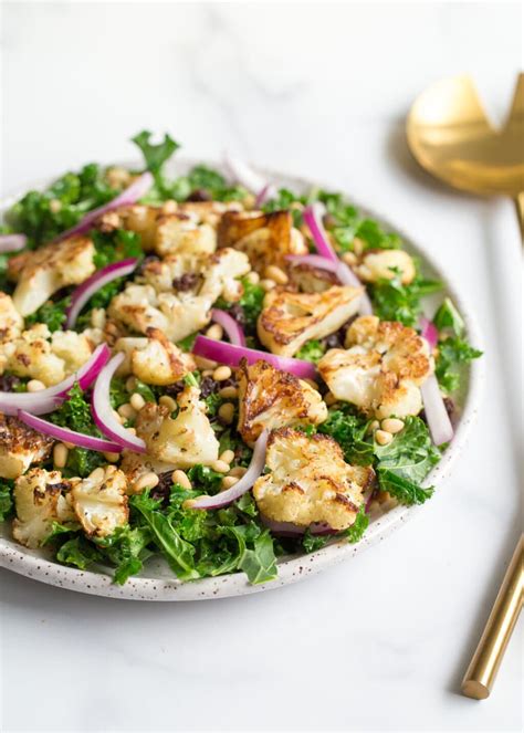 Roasted Cauliflower Salad With Lemon Tahini Vinaigrette Wholesomelicious