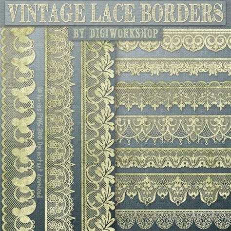 Digital Lace Borders Clip Art Vintage Lace Borders Etsy Clip Art