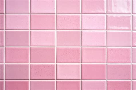 Premium AI Image Pink Tile Wall Chequered Background Bathroom Floor