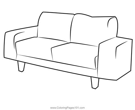 Seater Couch Coloring Page Coloring Pages Sofa Drawing Free Furniture