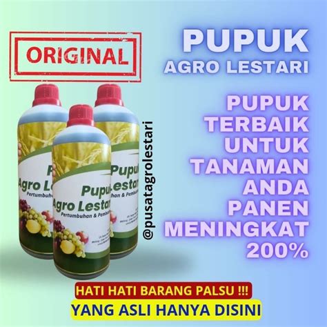 Jual 3 Botol Pupuk Organik Agro Lestari Pupuk Pemacu Pertumbuhan Dan