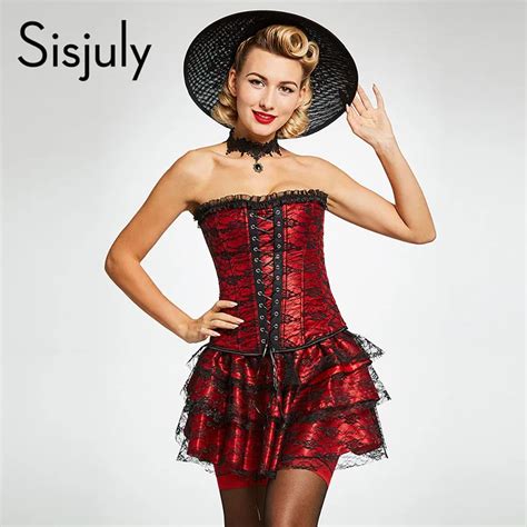 Sisjuly Vintage Corsets Women Color Block Floral Print Lace Up