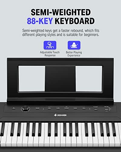 Digital Piano 88 Keys Electric Keyboard Piano Donner DEP 45 For