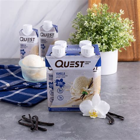 Quest Nutrition Ready To Drink Vanilla Protein Shake 11 Fl Oz 325ml 4 Unit X 1 Box Proteinbar