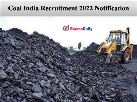 Coal India Recruitment Notification Out Check Eligibility