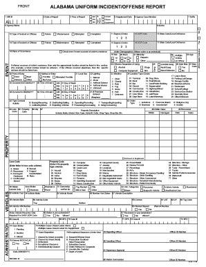 Fillable Online Una Alabama Uniform Incident Offense Report Una Fax