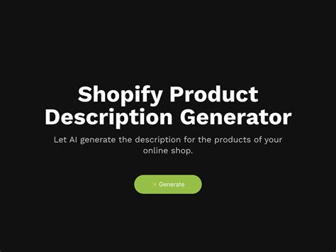 Shopify Product Description Ai Generator Free Involve Me Template