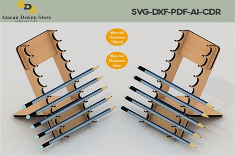 Pen Display Holder Pencil Stand Desk Organiser Laser Cut