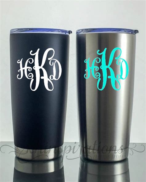 Monogram Personalized Travel Coffee Mug Stainless Steel