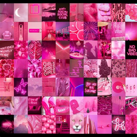 Neon Pink Aesthetic Photo Wall Collage Kit New Zealand | lupon.gov.ph