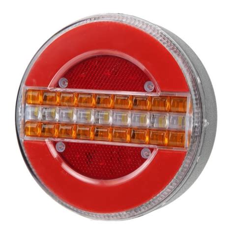 LAN Feu De Freinage À Led Rouge Led Feu Arrière De Remorque Rond 1200Lm