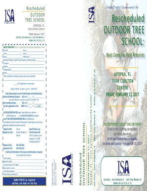 Fillable Online Floridaisa Florida Chapter Isa Announces The Tree