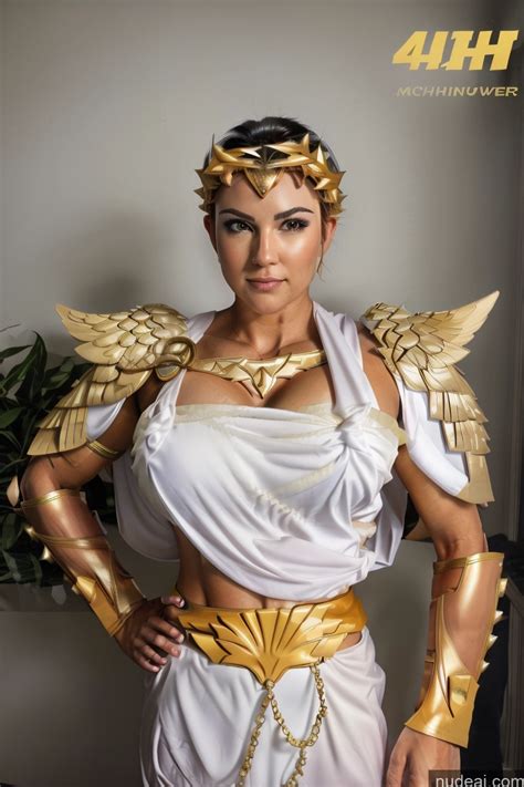 Nude Ai Image For Araffe Woman Dressed In A Costume With Wings And Gold