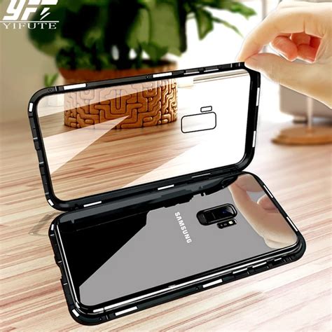 Yfute 360 Magnet Bumper Case For Samsung Galaxy Note 9 8 Magnetic Adsorption Case For Samsung S8