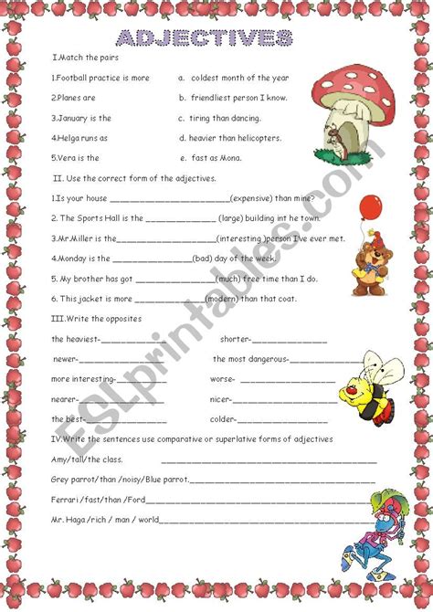 Adjectives Esl Worksheet By Szabone M Eva