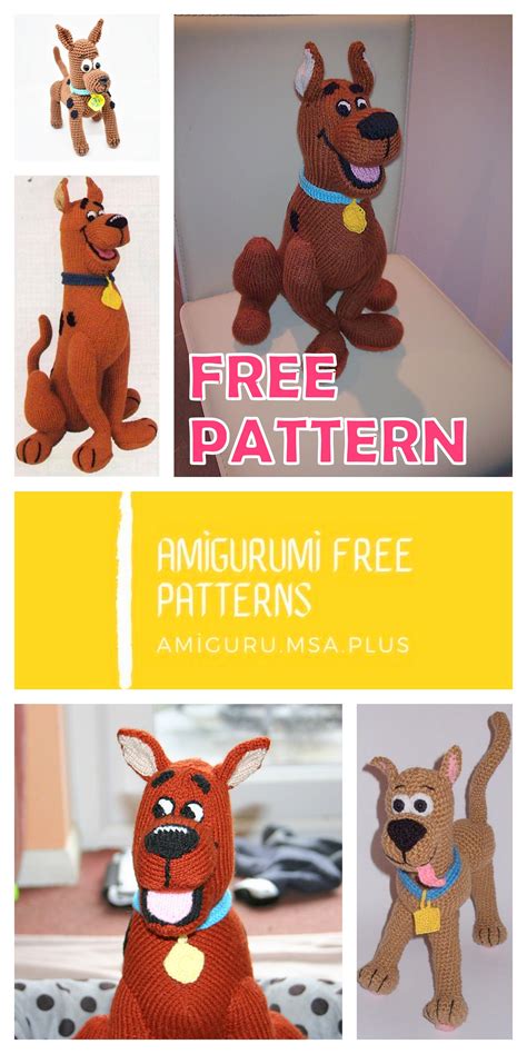 Free Scooby Doo Crochet Pattern Approx 40cm/16” Tall 150g Brown 10g ...