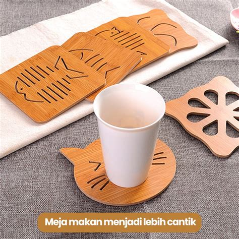 Jual Inaso Tatakan Piring Gelas Mangkok Tatakan Minuman Wooden Coaster