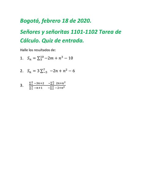 Calam O Bogot Febrero De Tarea Calculo