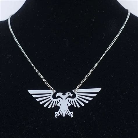 Stainless Steel Pendant Warhammer 40k Imperial Aquila Bird Necklace Je