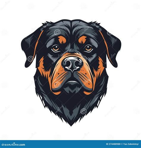 Logo Rottweiler Dog On Isolated Tansparent Background Png Generative