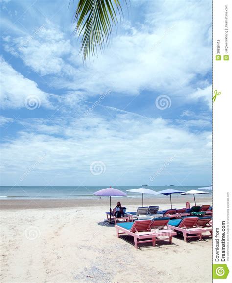 Cadeira E Guarda Chuva De Praia Na Praia Foto De Stock Imagem De