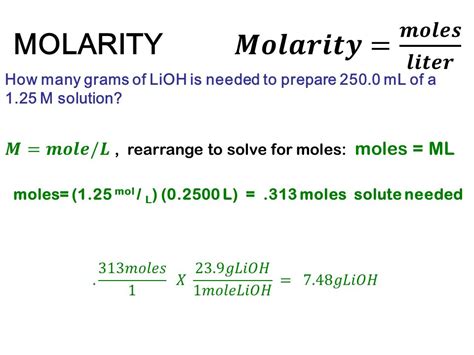 Calculate Molarity With Grams