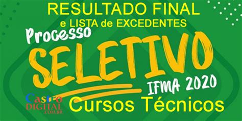 Resultado final do seletivo 2020 do IFMA para cursos técnicos e listas