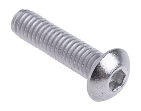 Rs Pro Rs Pro Plain Stainless Steel Hex Socket Button Screw Iso 7380 M4 X 16mm 232 8215