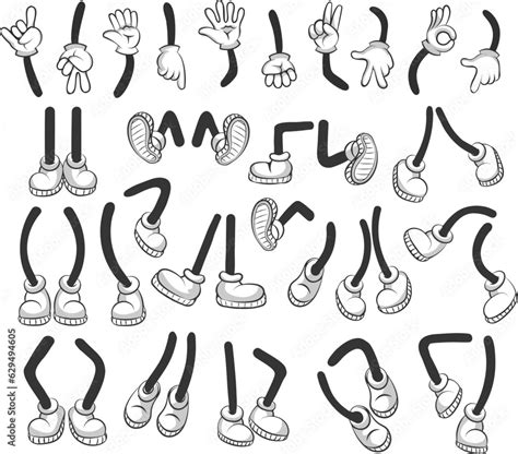 Cartoon hands and legs set Stock Vector | Adobe Stock