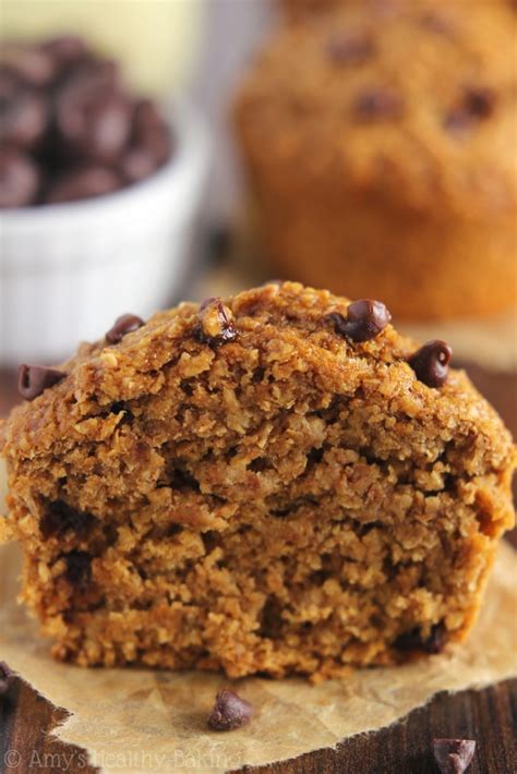 Healthy Chocolate Chip Banana Bran Muffins Amys Healthy Baking