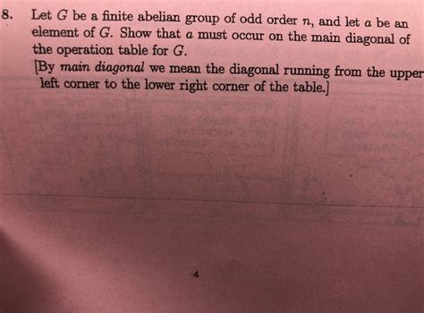 Solved Let G Be A Finite Abelian Group Of Odd Order N Chegg